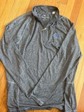 Tommy Bahama Gray Quarter-Zip Pullover with Blue Logo XL